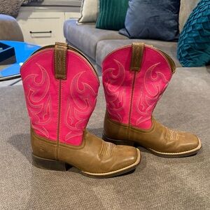 Ariat Pink and Brown Leather Footwear